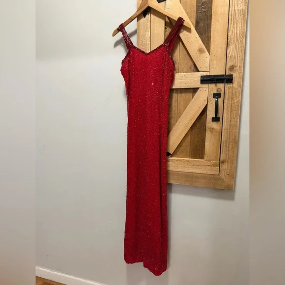 Lawrence Kazar beaded silk dress vintage - Picture 2 of 7